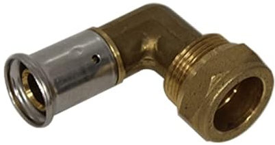 Henco - Raccord Multicouche à sertir HENCO - Coude Adaptateur Multicouche laiton à sertir 20x2.0 - Cuivre Ø22 compression