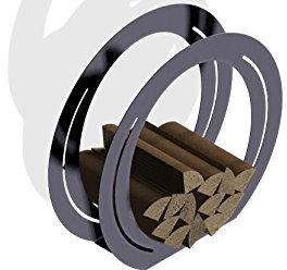 Holzsammler /-korb (Rund) Kaminholzregal Feuerholzständer aus Edelstahl - hochwertige Gartendeko aus Metall - Edelstahl Deko für Garten, Balkon & Terasse - Metall Deko zum Aufstellen - Made in Germany