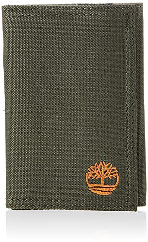 Timberland Herren Trifold Nylon Wallet 3 x 3 x 3 cm Geldbörse, Olive, Einheitsgröße