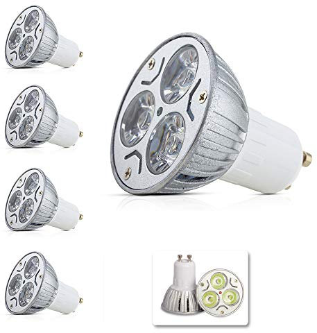 Mengjay 4 Stück GU10 LED Glühlampen 3W, High Power Strahler Leuchtmittel in Beleuchtung, Super Bright Spot Lampen, 250-300LM, Kaltweiß