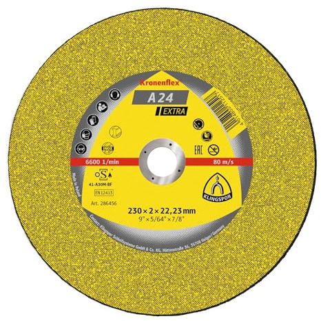 Klingspor 286456 A 24 EX, Trennscheiben für Handmaschinen, Verpackungseinheit 25, 230X2X22,23, H, 25