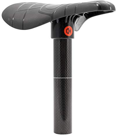 Box One Fahrradsattel, Carbon-Sattelstütze, 27,2 mm, Co-Molded Nylon Rennradsattel und Tisch gerollte Kohlefaser-Sattelstütze für BMX-Rennen, Schwarz