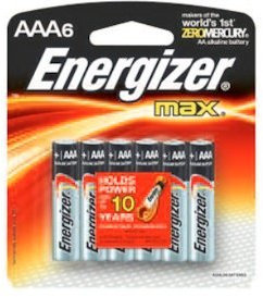 Energizer 06473 - AAA Cell 1.5 volt MAX Battery (6 pack) (E92BPF-6)
