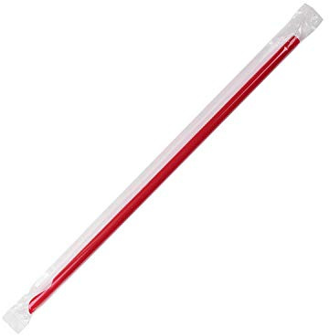 Karat [5,000 ct] 9.45 Spoon Straws (0.26 Diameter), Individually Wrapped | Red