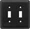 Franklin Messing 126433 aus gestanztem Stahl rund Quad Kippschalter-/Switch Plate/, Messing antik Doppelschalter Single Flat Black