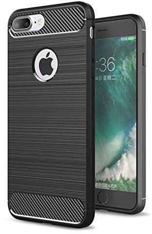 betterfon Hülle Kompatibel mit Apple iPhone 7 Plus | Handyhülle für iPhone 7 Plus | Carbon Handy Tasche | Schwarz