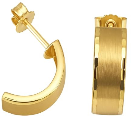 Halbcreolen Gold 333 diamantiert Ohrringe Stecker Gelbgold 8 karat Creolen