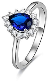 Gold Gala Ring Damen Verlobungsring 925 Sterling Silber Zirkonia (Saphir, 61 (19.4))
