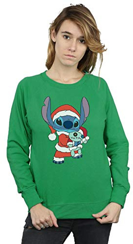Disney Women's Lilo And Stitch Stitch Christmas Sweatshirt