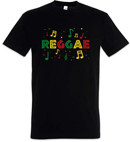 Urban Backwoods Rasta Reggae Notes Herren T-Shirt Schwarz Größe L