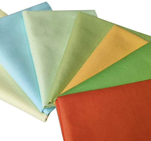 YXJDWEI 7 Stück Baumwollstoff Patchwork Stoffe DIY Gewebe Quadrate 100% Baumwolltuch Stoffpaket zum Nähen 46x56cm Mehrfarbig für Handarbeiten (OGG-Frühling)
