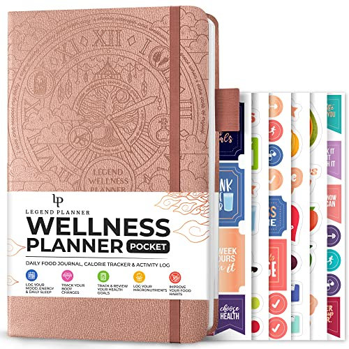 Legend Wellnessplaner & Essens-Tagebuch - Tägliches Diät-, Gesundheits- & Fitness-Tagebuch mit Übungs- & Gewichtsverlust-Trackern - Lifestyle, Ernährung & Workout Tagebuch - Hält 6 Monate,