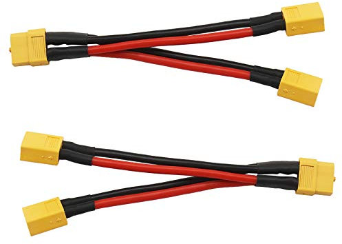 Create idea 2pcs XT90 1 Femelle à 2 Mâle Parallèle Câble Prise de Connecteur 12AWG Remplacement pour LiPo Batterie RC