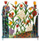 ZYLLZY Mehrfarbiger Gartenzaun, rostfreies Eisen, Innenhof, Garten, Eisen, Ornament, Zaun, Blume, Metall, Landschaftszaun, dekorative Bordüre, Wandkunst, Schmetterling, Libelle, Gartenstecker