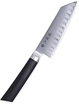 KAI Seki Magoroku Kaname Kiritsuke 12 cm - Acier VGXeos Forgé en Acier 3 Couches 60-62 HRC - bois de pakka Noir - Fabriqué à la Main au Japon - Couteau de Cuisine Japonais Couteau de Chef