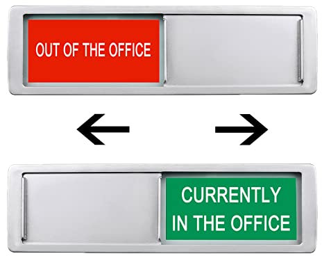 Türschild mit Aufschrift Currently in the Office Out of Office für Tür, Datenschutzschilder für Zuhause oder Medizin, leicht zu lesen, kratzfest, magnetischer Schieber-Türanzeiger (17,8 x 5,1 cm