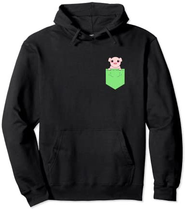 süßes Schweinchen in kleiner Tasche Pullover Hoodie