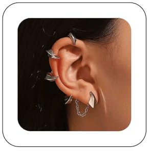 Inilbran Punk Teufel Drachen Klaue Ohr Manschette Ohrring Gothic Klaue Manschette Ohrringe Silber Teufel Klaue Wrap Ohrringe Vintage Knorpel Ohr Wrap Ohrringe Für Frauen Und Jugendliche Mädchen