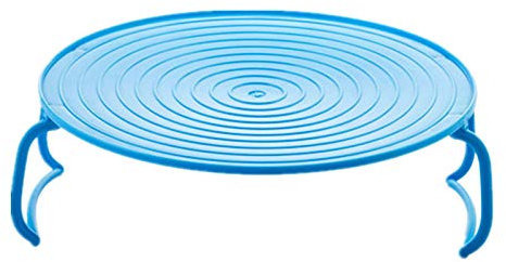 TZCIN Microwave Rack,Multipurpose Folding Tray,4 in 1 Foldable Tray Stand Splatter Round Steaming Rack Plate Stacker Baking Oven for Bacon Frozen Snacks Cooking Supplies Blue