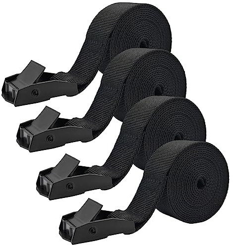 Anfyko Verbesserte Spanngurte 2m 4 Stück | Weiches Polyester | Robuster Zinkverschluss | Ideal für Motorrad, Camping, Gepäck