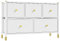YITAHOME Chest of Drawers,Bedroom Storage Drawers,Cabinet with 5 Drawers,Fabric Drawers with Handles,White