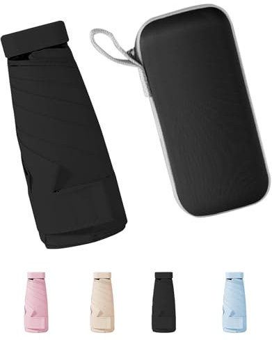 Yuehuamech Faltbarer Reiseschirm Mini Tragbarer Sonnen- und Regenschirm mit Tragetasche Tasche Regenschirme Leichtes kleines Anti- UV Regenschirm für Männer Frauen Outdoor Folding 15cm