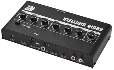 Irfora Digitalizzatore audio Convertitore audio digitale-analogico Convertitore DAC 48kHz Convertitore analogico digitale Ingresso coassiale ottico Adattatore uscita audio RCA da 3,5 mm