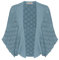 GRACE KARIN Gilet Femme Ete Ouvert Lâche Vintage Cardigan Courte Coupe Ample Tricot Evidée Bleu -5 L