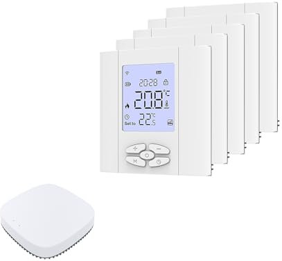 Qiumi Termostato Zigbee para calefacción individual de gas y agua, funciona con Alexa, Google Home, contacto seco, funciona con pilas