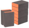 sourcing map 8pcs Sanding Sponge Blocks #120 (400 Grits) Wet/Dry Hand Sanding Sponges, 100x70x25mm Foam Sanding Block Pad for Polishing Kitchen Metal Wood Drywall Furniture, Brown&Orange