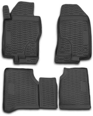 OMAC Gummimatten Fußmatten kompatibel mit Nissan Navara 2010-2015 TPE Automatten Schwarz 4X