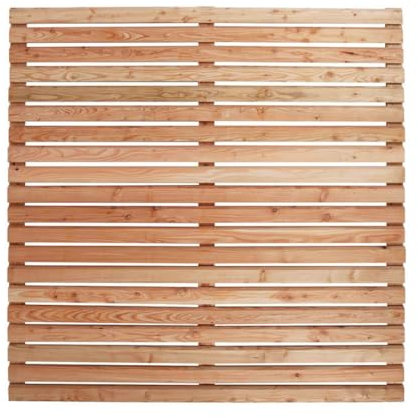 Mega Holz Sichtschutzzaun Rhombus Lärche - Set 5 Zaunfelder inkl. Material