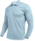 PINSPARK Poloshirts Herren Langarm Atmungsaktiv Polohemd Sonnenschutz Golf Polo Shirt Männer Sport Tennis Slim Fit Langarmshirt mit Tasche Herbst Hellblau L