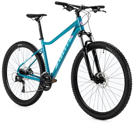 ATTABO Damen Fahrrad Alpe 3.0 mit Aluminiumrahmen 19 Ergonomischer Lenker Hydraulische Scheibenbremsen Türkis Mountainbike mit 29 Rädern mit Zubehör Verstellbarer Sattel 24-Gang Schaltung