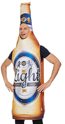 Bottle Costume - Adult Beer Bottle Costumes Cosplay Outfits,Beer Cosplay Costume, Halloween Role Dress up for Birthday/Halloween/EVG/Carnival