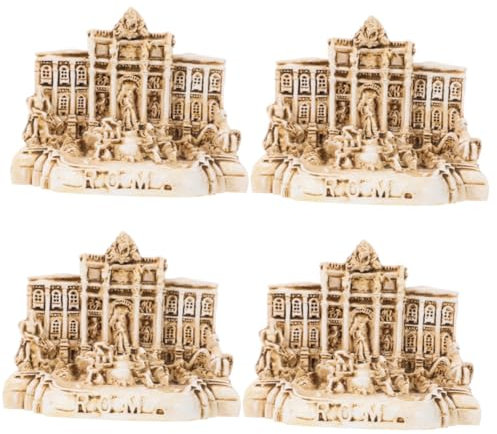TOPBATHY 4 Stück Römisches Architekturmodell Rom Souvenir wegweisendes Modell Italien-Reisedekorationen Raummodell Vintage- Büroschmuck Harzhandwerk Skulptur der Trevi-Brunnen-Kirche