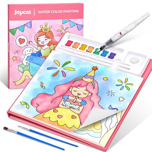 JoyCat Paint with Water Coloring Books for Toddlers (Warm Pink) | Watercolor Painting Set for Kids Ages 3-5 & 4-8, Arts & Crafts Drawing Activity Travel Toy, Birthday Gifts for Boys & Girls