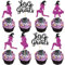 Gyufise 24Pcs Funny Halloween Cupcake Toppers Let's Go Ghouls Food Picks Cake Decorations for Halloween Bachelorette Birthday Party Supplies Purple