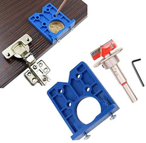 Kit de Gabarit de Charnière Dissimulée, Gabarit de Routeur de Trous de Perçage en Alliage ABS de 35 Mm avec Trous Symétriques et Conception Exquise, Léger et Portable pour