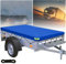 alouweekuky Bache Remorque 207 X 114 X 10cm, 600D PVC Renforcé Bâche pour Remorque, Bâche Protection Plate avec Corde de Bâche et Bandes Réfléchissantes Adaptée Aux Remorque de Voiture 750 kg