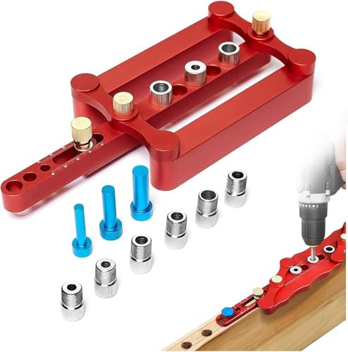 Drill Guide Jig, Self Centering Dowelling Jig,Woodworking Drilling Drill, Wood Dowel Hole Drilling Guide Set, 6/8/10mm Dowels Jig Accessories,Drill Guide Sleeve Tool for Woodworking Joinery