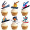 18pcs Glitter Skiing Player Cupcake Topper Winter Sport Skiing Theme Decor Supplies Men Women Happy Birthday Party Decorations