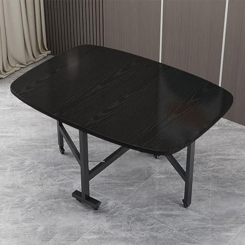Mesa plegable Mesa de comedor plegable con ruedas para espacios pequeños Mesa de madera extensible con diseño de hojas abatibles Muebles de cocina y sala de estar que ahorran espacio (120x80cm)