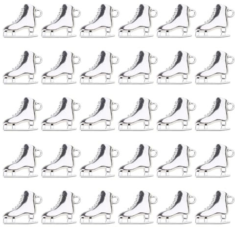 Zxfdsfdbnm 30 Stück modische 3D-Schlittschuh-Anhänger, exquisite Schlittschuh-Anhänger, Anhänger für Mode-Accessoires