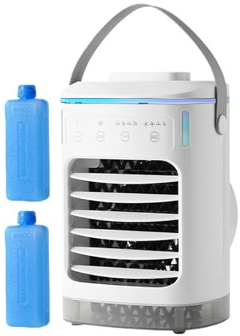 Ventilateur Refroidissement AC, Ventilateur Climatisation USB, Climatiseur Portable Ventilateurs Brume, Humidificateur Évaporatif Bureau Avec Minuterie, 4 Vitesses Gadgets Plus Frais Chambre À Coucher