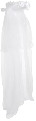 SAFIGLE Weißer Schleierblumen Haarreif aus Tüll für Mädchen mit Elegantem Schleier und Schleifen Design für Hochzeit und Festliche Anlässe