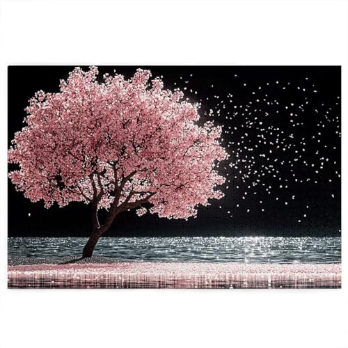 Puzzle 1500 Pièces Adultes, Puzzle Arbre pour Adulte, Grand Puzzles Bois avec Boite Cadeau 87x57cm, Jeu de Concentration pour Adultes, Decoration Noel, Idee Cadeau Femme Homme, Thème: Sakura, V-47