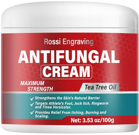 Jock Itch Antifungal Cream: Tea Tree Oil Anti Fungal Cream with Aloe Vera, Lavender & Eucalyptus - Extra Strength Herbal Moisturizer for Itchy Skin Soothing on Feet, Body & Hands - 100g