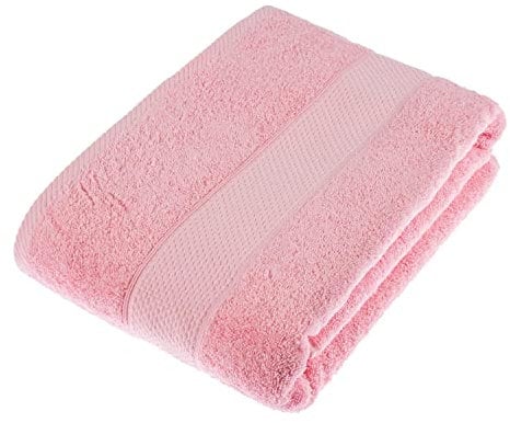 HOMESCAPES Drap de Bain en 100% Coton Turc - Ultra Doux et Absorbant - 500 g/m² - Rose - 100 x 150 cm