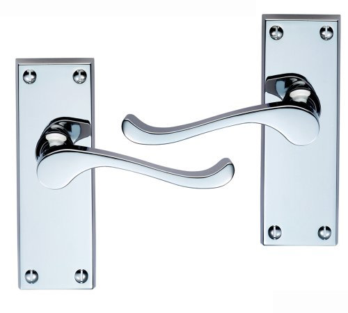 Victorian Scroll Polished Chrome Door Handles X 5 PAIRS by Carlisle Brass